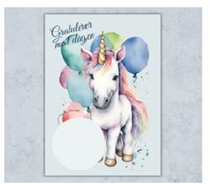 Gratulasjonskort med skrapefelt